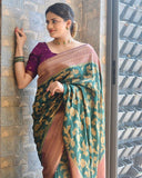 Exquisite Green Pure Soft Silk Saree with Stunning Blouse