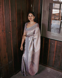 Grey Pure Soft Semi Silk Saree with Stylish Blouse