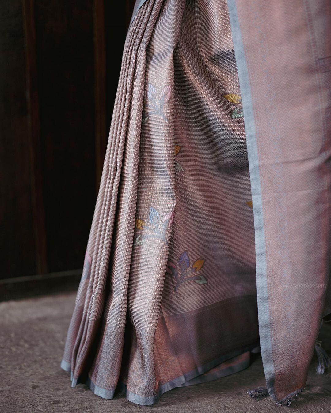 Grey Pure Soft Semi Silk Saree with Stylish Blouse