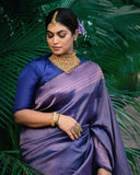 Luxurious Royal Blue Soft Silk Indian Saree