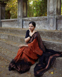 Orange Pure Soft Semi-Silk Saree with Stylish Blouse Piece for Women