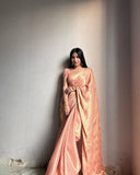 Peach Soft Silk Saree with Attractive Blouse