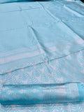 Soft Silk Sky Blue Saree with Beautifully Twirled Blouse