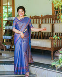 Stylish Violet Soft Silk Saree with Intriguing Blouse Piece