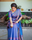 Stylish Violet Soft Silk Saree with Intriguing Blouse Piece