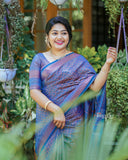 Stylish Violet Soft Silk Saree with Intriguing Blouse Piece