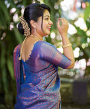 Stylish Violet Soft Silk Saree with Intriguing Blouse Piece