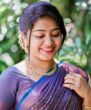 Stylish Violet Soft Silk Saree with Intriguing Blouse Piece