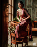 Pure Soft Silk Maroon Color Saree for Elegant and Classic Look